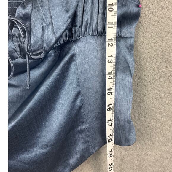 All in Favor Flutter Sleeve Satin Corset Top in Steel Blue Size XL NWT Coquette - Picture 5 of 7